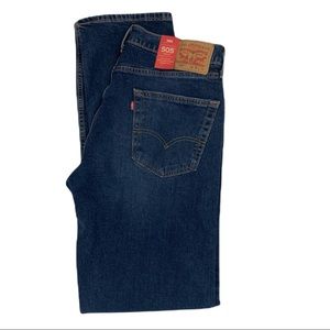 Levis 505 Regular Straight Leg Jeans Blue 36x36